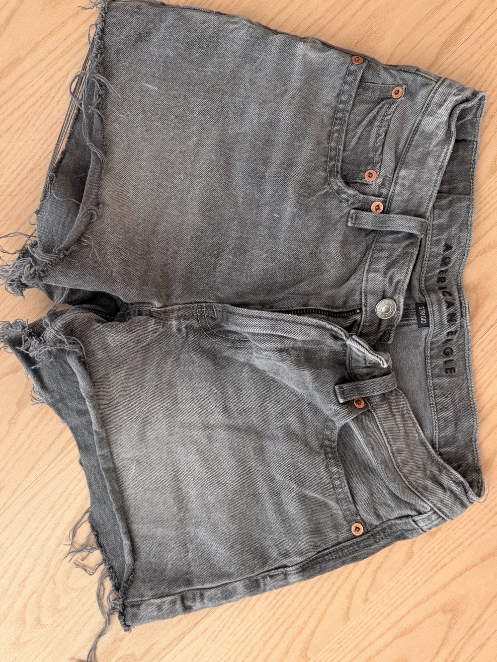 American Eagle Outfitters Gray Distressed Denim Shorts